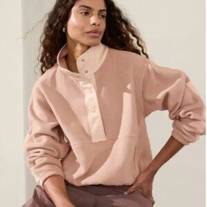 Athleta Overlook Microfleece Sweatshirt (Sandstone, S)